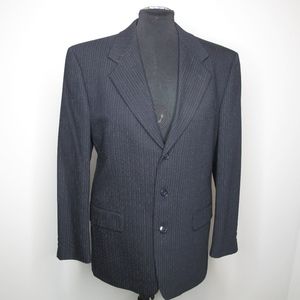Men’s pinstriped navy 100%‎ wool sport coat vintage